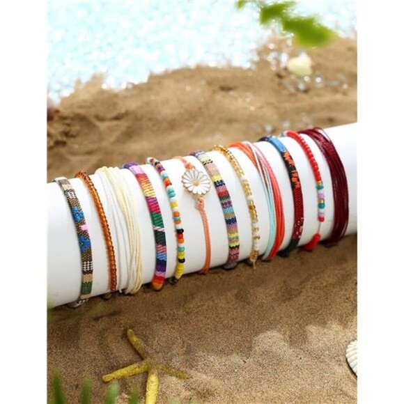 24 Pieces Waterproof String Bracelets for Women Surfer Wave Boho - Picture 5 of 6